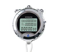 Vilgftyiet Chronomètre numérique avec rétroéclairage, 100 tours de mémoire, minuteur pour entraînement sportif, course, natation, salle de sport, couleur argent