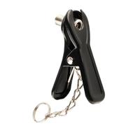 Vilgftyiet Clip de pompe à vélo avec adaptateur de tuyau britannique pour valves Woods et Dunlop, buse de compresseur d'air en métal pour gonflage de pneus de vélo, 10,8 cm, noir + argent