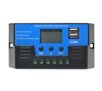Vilgftyiet Contrôleur solaire avec écran LCD pour systèmes 12 V et 24 V, minuterie de contrôle de la lumière, circuit anti-reflux de tube MOS et caractéristiques de protection de la batterie (10 A)