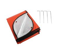 Vilgftyiet Couverture de survie extérieure légère en mylar réfléchissant avec œillets renforcés pour camping, randonnée, plage, pique-nique, vert orange, 150 x 25 m