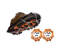 Vilgftyiet Crampon à 18 dents - Antidérapantes - Pour alpinisme et neige - Crampons à glace pour chaussures et bottes - Avec dents en acier inoxydable - Compatible avec les pointures 34-46 - Noir