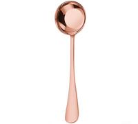 Vilgftyiet Cuillère plate en acier inoxydable 304 poli miroir, design coréen moderne pour la maison et le restaurant, ustensile de service de cuisine facile à nettoyer, noir (or rose)