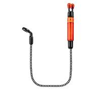 Vilgftyiet Détecteur de touche de pêche à la carpe de style européen avec clip de ligne réglable, chambre de canne à pêche et chaîne souple flexible pour la pêche de nuit Tube fin - Rouge