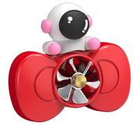 Vilgftyiet Diffuseur d'aromathérapie pour grille d'aération de voiture avec lame rotative et motif astronaute, rose rouge