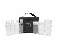 Vilgftyiet Ensemble d'assaisonnement de camping avec distributeur d'épices portable - 3 boîtes à sauce, 4 bouteilles, 2 pots d'assaisonnement dans un sac de rangement en tissu Oxford pour randonnée