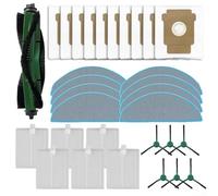 Vilgftyiet Ensemble de pièces de rechange pour Roomba 105 - Brosse principale, brosse latérale, chiffon serpillère, sac à poussière et filtre, kit de nettoyage complet compatible avec les accessoires