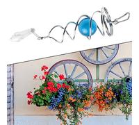 Vilgftyiet Éolienne spirale en acier inoxydable avec boule de cristal - Carillon à vent de jardin pendentif pour extérieur, cour, terrasse, pelouse (blanc/vert/bleu/bleu lac)