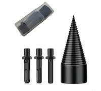 Vilgftyiet Fendeuse à bois conique avec acier au carbone traité thermiquement pour des tâches de fendage du bois durable avec trois poignées compatibles pour la plupart des modèles de perceuses