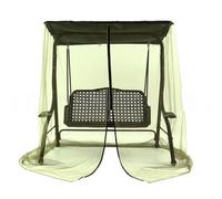 Vilgftyiet Filet anti-mouches pour terrasse - 1,25 x 1,55 x 2,05 cm - Maille en polyester avec fermeture éclair - Noir/vert - Compatible avec balançoire extérieure, tente et structures de jardin