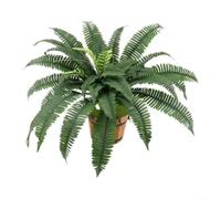 Vilgftyiet Fougère de Boston artificielle à suspendre avec 38 feuilles, en plastique vert réaliste pour intérieur, salon, couloir, terrasse, décoration d'intérieur