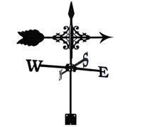 Vilgftyiet Girouette en métal pour décoration de jardin, toit ou abri de jardin - Girouette en métal à motif de flèche pour cour extérieure et jardin de chalet - Noir