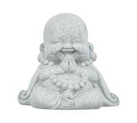 Vilgftyiet Graisse Bouddha Sourire Décoration de Jardin - Effet Grès Statue Décor Extérieur Intérieur 8,8 x 7 x 8,3 cm 270 g - Ornement de pelouse robuste pour jardin, terrasse, espace zen ou étagère