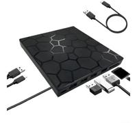 Vilgftyiet Graveur DVD portable USB 3.0 Lecteur CD externe avec lecteur SD TF - Lecteur optique 7 en 1 pour Windows pour Mac OS - Transfert rapide de données