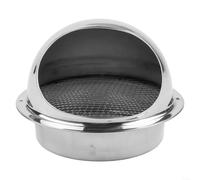 Vilgftyiet Grille d'aération murale ronde en acier inoxydable avec finition chromée - Grille anti-courants d'air pour sèche-linge, ventilateurs de cuisine et de salle de bain, unités AC - Design en