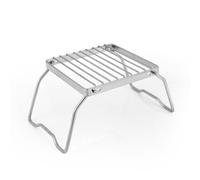 Vilgftyiet Grille de barbecue d'extérieur pliable en acier inoxydable pour camping - Support de réchaud compact avec sac de rangement, 25,5 x 15 x 12,5 cm, argenté