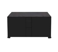 Vilgftyiet Housse de protection pour meubles d'extérieur - Tissu Oxford 420D noir très résistant avec revêtement argenté imperméable - Ajustement sécurisé avec boucles et poignée pour une utilisation