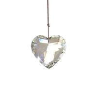 Vilgftyiet K9 Pendentif en forme de cœur à suspendre en cristal 30 mm/45 mm pour décoration de maison, bureau, jardin, arc-en-ciel, avec options transparentes et colorées, comprend un crochet pour une