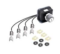 Vilgftyiet Kit d'allumage de rechange pour barbecue au propane Weber GENESIS série 300, comprend 4 fils électrodes clips de montage à bouton-poussoir, installation sans outil, allumage électronique