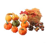 Vilgftyiet Kit d'arrangement de mini citrouilles et feuilles pour décoration de Thanksgiving et d'Halloween, créez des couronnes d'automne élégantes et des centres de table (86 pièces)