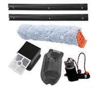 Vilgftyiet Kit de balai à franges en caoutchouc pour aspirateur sans fil ILIFE W90 avec brosse latérale principale, chiffon de nettoyage en plastique, réservoir d'eau, moteur de brosse centrale pour