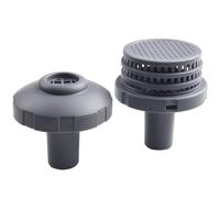 Vilgftyiet Kit d'entrée et de sortie de piscine pour raccord de tuyau Intex de 32 mm, raccord de 3,2 cm avec connecteur de crépine, buse de jet et grilles, pièces de rechange compatibles avec les
