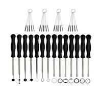 Vilgftyiet Kit d'outils de réglage de carburateur 18 pièces : 14 pour outils de précision avec 4 brosses pour moteurs à deux temps, compatible avec tronçonneuse, souffleur de feuilles, tondeuse à