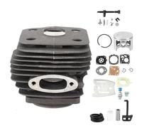 Vilgftyiet Kit piston cylindre 54 mm pour tronçonneuse 288XP 181 281 288, compatible avec 503506301 503907471, avec collecteur d'admission, soupape de décompression, tige d'étranglement et joints