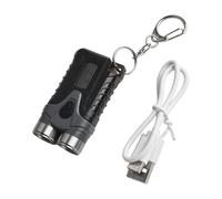 Vilgftyiet Lampe de poche porte-clés LED rechargeable avec 7 modes d'éclairage, lumière latérale haute luminosité, lampe torche étanche pour camping et travail en plein air - Corps compact en polymère