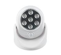 Vilgftyiet Lampe LED à détecteur de mouvement pour induction rotative à 360 degrés avec détection de 3 m, 55 lm 6 V, fonctionne avec piles, aucun câblage nécessaire, blanc