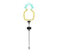 Vilgftyiet Lampes solaires de jardin avec ananas et cocotier, étanche, néon LED, décoration extérieure pour cour, pelouse ou allée, métal et plastique, 77 cm ananas