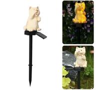 Vilgftyiet Lampes solaires LED de jardin pour extérieur - Décoration de pelouse en forme de chat avec capteur de lumière automatique, lampe décorative pour terrasse, allée, jardin (lot de 1)