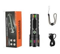 Vilgftyiet Lanterne LED rechargeable 30 W avec mise au point zoomable, batterie 6000 mAh, charge de type C, pour camping, randonnée et chasse, court 30 W