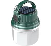 Vilgftyiet Lanterne solaire LED portable pour éclairage extérieur - Rechargeable par USB, 4 niveaux de luminosité, design compact ABS, argent/vert/gris vert