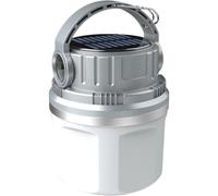 Vilgftyiet Lanterne solaire LED portable pour éclairage extérieur - Rechargeable par USB, 4 niveaux de luminosité, design ABS compact, argent/vert/gris