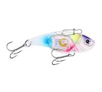 Vilgftyiet LED Flash Light Crankbait pour la pêche - Alliage de zinc VIB appât dur avec forme oculaire sous-marine multicolore, 7,9 cm, 33 g, rouge/blanc/vert flash 2#