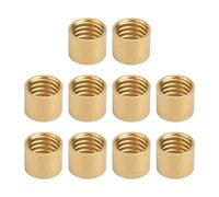 Vilgftyiet Lot de 10 embouts en laiton pour queues de billard, snooker et billard, kit de réparation de viroles avec hauteur de 8 mm et diamètre intérieur de 9,5 à 12 mm, jaune