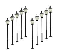 Vilgftyiet Lot de 10 lampadaires LED pour HO TT modèle ferroviaire 5,5 cm 3 V-12 V avec câblage
