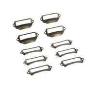 Vilgftyiet Lot de 10 poignées de tiroir rétro en fer 70 x 30 mm pour boîte à bijoux, armoires, porte-cartes avec vis, bronze