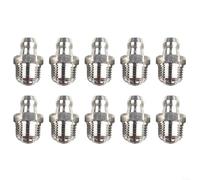 Vilgftyiet Lot de 10 raccords de graisse hydrauliques droits en acier inoxydable 201, filetage M10 x 1 mm, pour entretien des roulements d'équipement industriel, tête hexagonale de 10 mm, antirouille