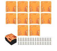 Vilgftyiet Lot de 10 supports de fixation de batterie pour outils Ridgid et AEG 18 V, support mural en plastique robuste pour un rangement sécurisé et une organisation peu encombrante dans l'atelier