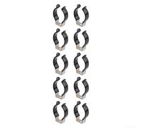 Vilgftyiet Lot de 10 supports de montage en forme de U pour tubes LED, serre-câbles en acier inoxydable de 38 à 52 mm avec coussinets antidérapants, supports revêtus de plastique noir pour fixation
