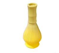 Vilgftyiet Lot de 100 fouets à thé en plastique avec support, mousseur à matcha en ABS pour thé vert traditionnel, café et chocolat chaud, gadget de cuisine léger pour la maison et les voyages (jaune)