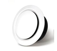 Vilgftyiet Lot de 100 grilles d'aération rondes en ABS réglables pour climatisation centrale, contrôle à disque rotatif, coque en plastique pour système CVC à domicile et bureau, blanc