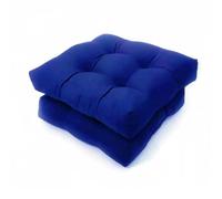 Vilgftyiet Lot de 2 coussins de chaise d'extérieur touffetés imperméables - Rembourrage en coton PP 15D - Pour terrasse, jardin, osier ou rotin - 48 x 48 x 12 cm - Bleu roi