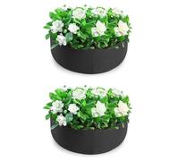 Vilgftyiet Lot de 2 pots de fleurs alternatifs de 0 cm et 60 x 20 cm, en tissu noir avec aération des racines respirante, convient pour balcon, intérieur et extérieur