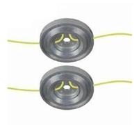 Vilgftyiet Lot de 2 têtes de débroussailleuse avec fil de fixation pour débroussailleuse droite et courbée, compatible avec les cordons de 3,3 mm, comprend un trou central de 15 mm et des rondelles de