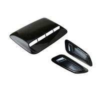 Vilgftyiet Lot de 3 cache-évents décoratifs en plastique ABS pour capot de voiture - Entrée d'air centrale et latérale - Noir brillant - Avec ruban adhésif double face - Sans perçage