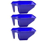 Vilgftyiet Lot de 3 plateaux de peinture professionnels avec poignée ergonomique - Plateau à rouleau de peinture haut pour bricolage - Avec rangement de pinceaux - Gris et bleu - 27,8 x 16,2 cm (bleu)