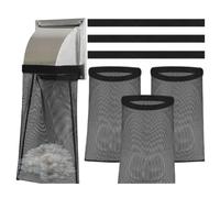 Vilgftyiet Lot de 3 sacs filtrants à peluches pour grille d'aération de sécheuse d'extérieur, noirs, compatibles avec les tuyaux d'aération de 10,2 cm, les hottes et les coudes, avec bandes pour une
