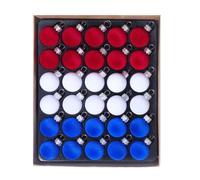 Vilgftyiet Lot de 30 mini boules de Noël incassables - Boules émaillées mates peintes à paillettes pour arbre, couronne de sapin, guirlande - 30 mm - rouge, bleu, doré